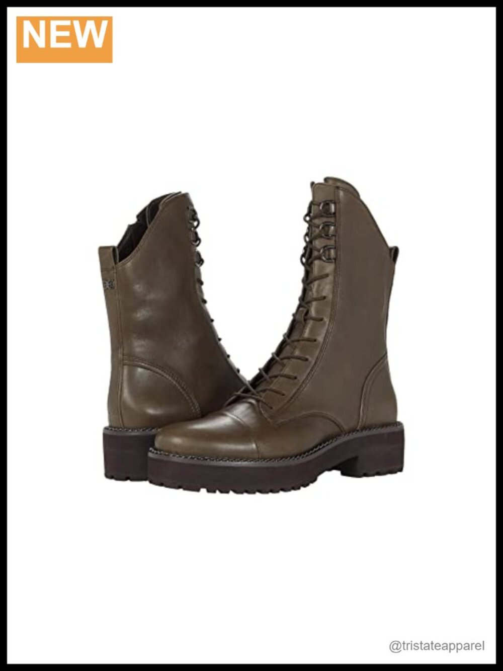 Sam Edelman Lenley Women's Combat Ankle Boots Round Toe Lace Up Leather 1.5 Heel